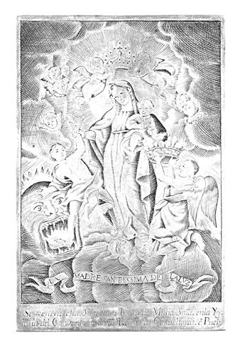 (MEXICO.) Copper printing plate of La Madre Santísima de la Luz.